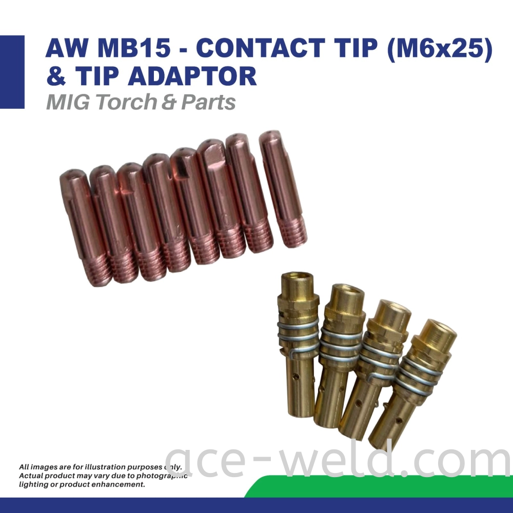 AW MB15 - CONTACT TIP (M6x25) & TIP ADAPTOR