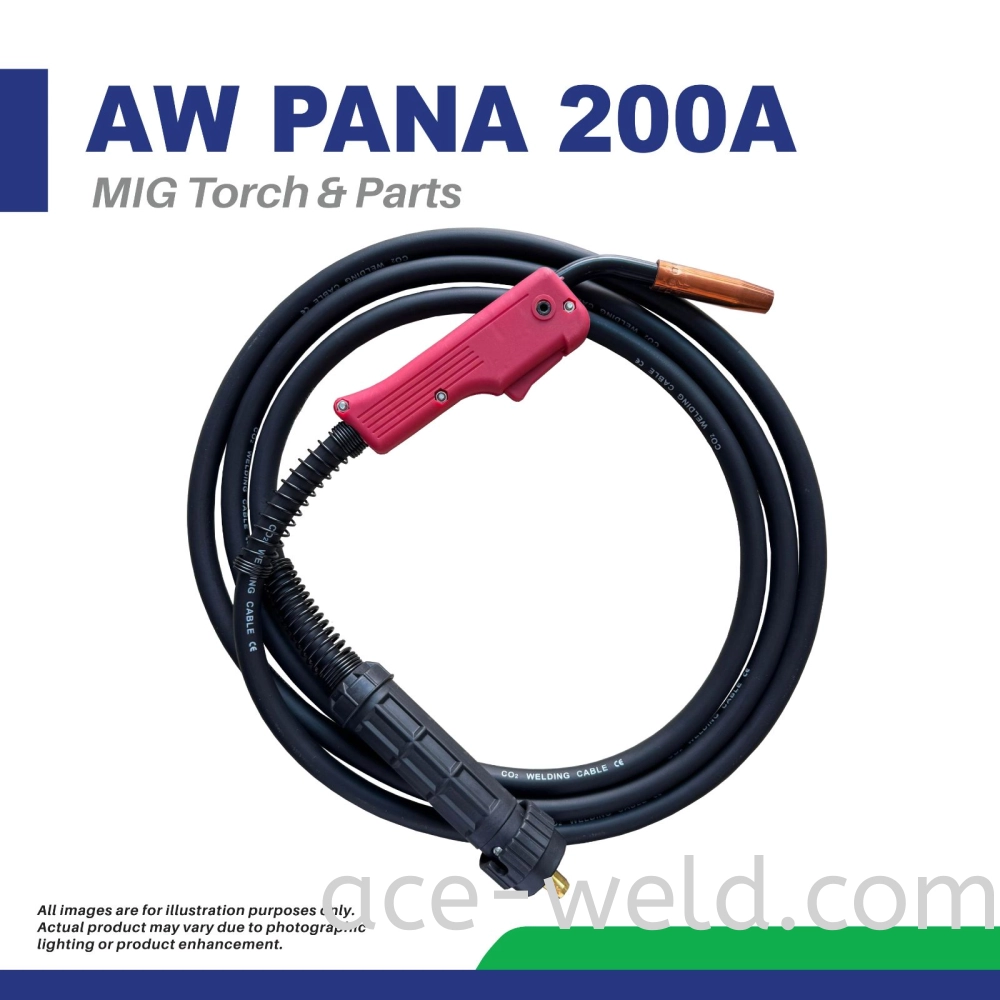 AW PANA 200A - COMPLETE TORCH (EURO FITTING)
