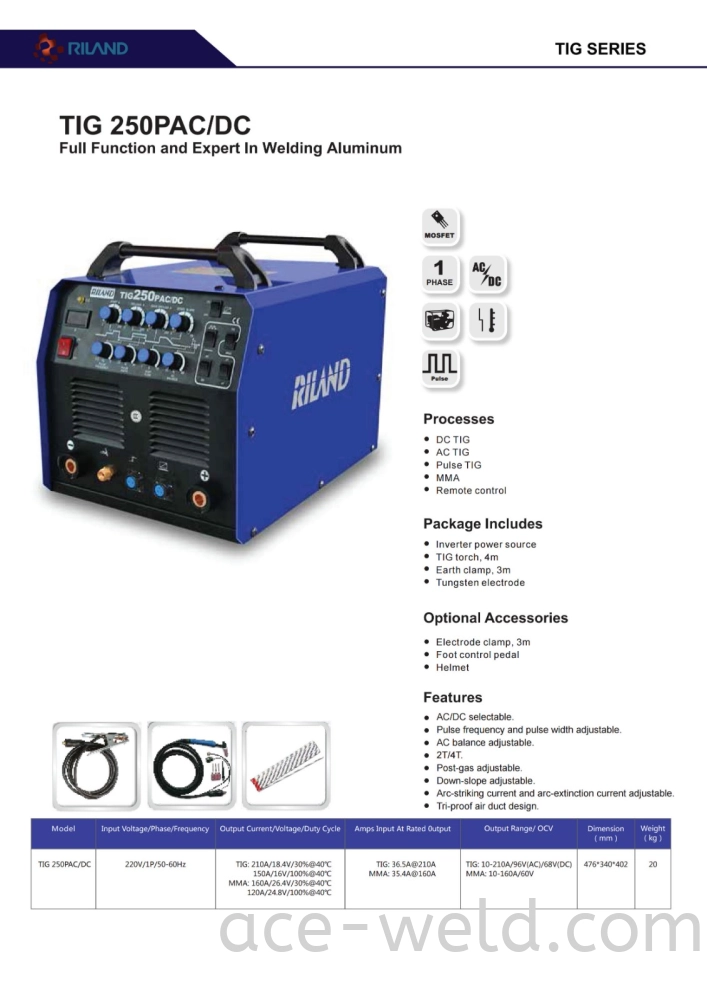 RILAND TIG250PAC/DC