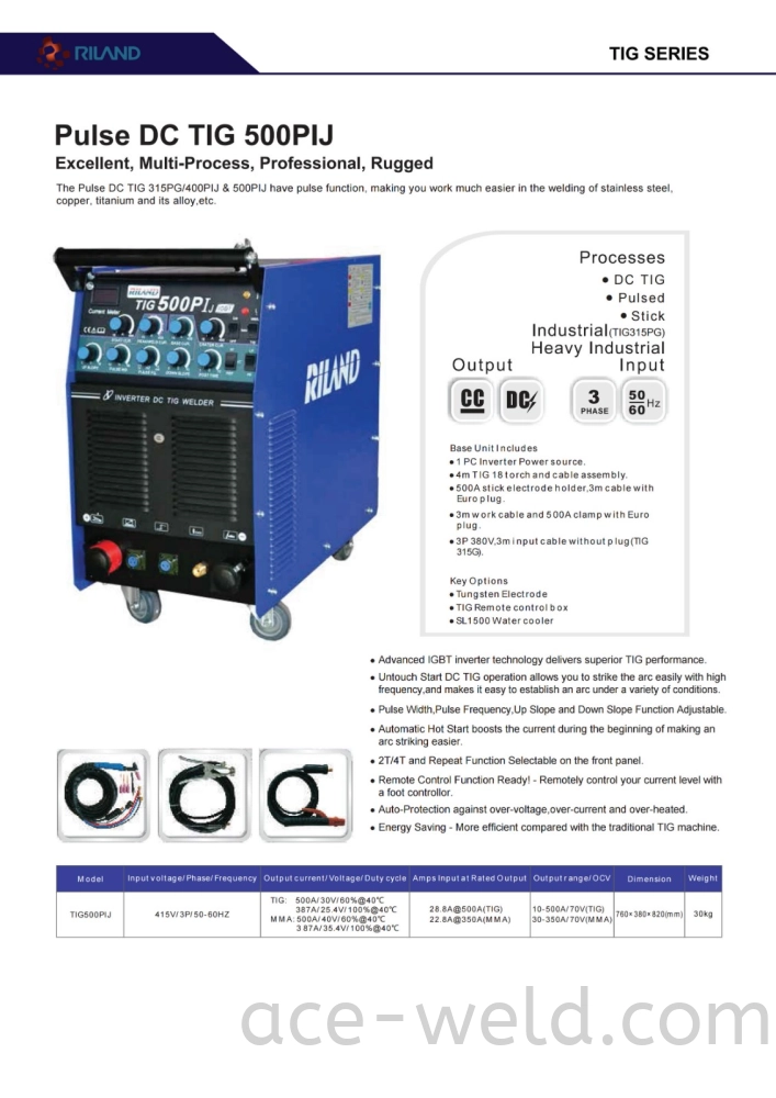 RILAND PULSE DC TIG500PIJ
