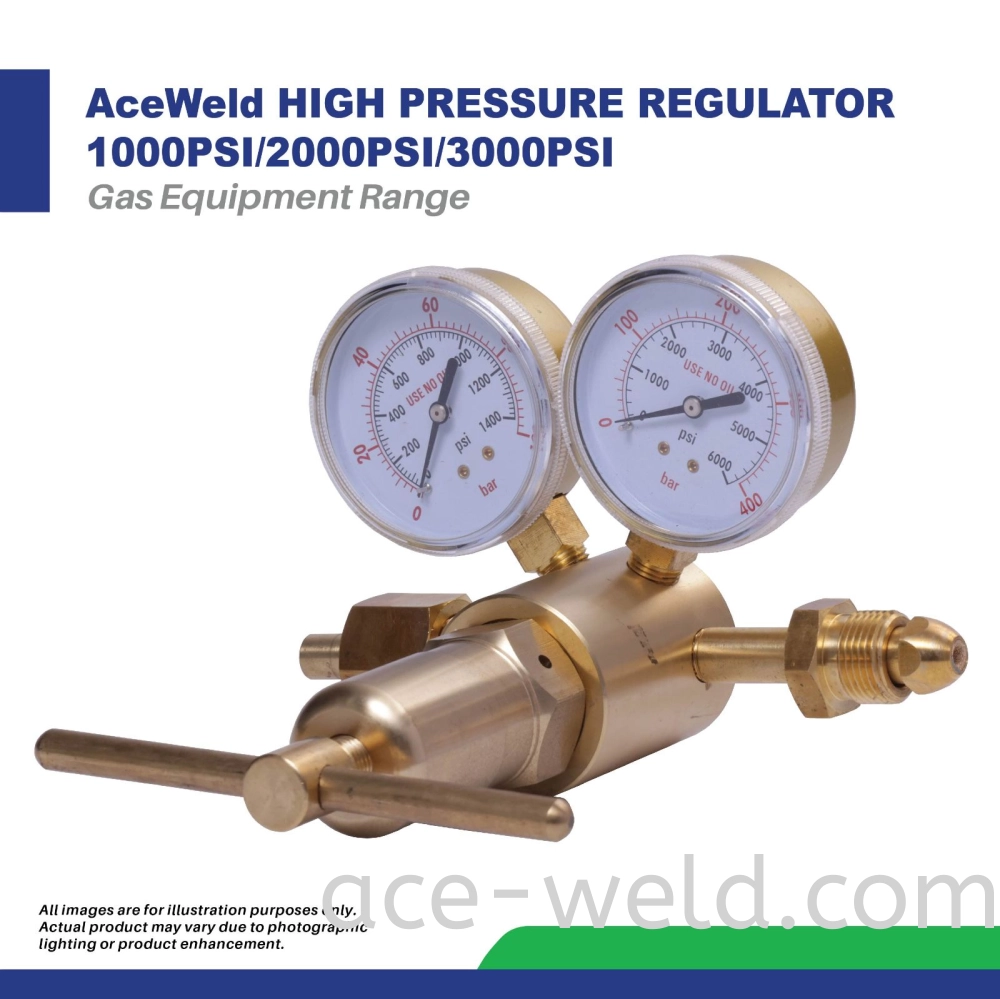 ACEWELD HIGH PRESSURE REGULATOR 1000PSI/2000PSI/3000PSI