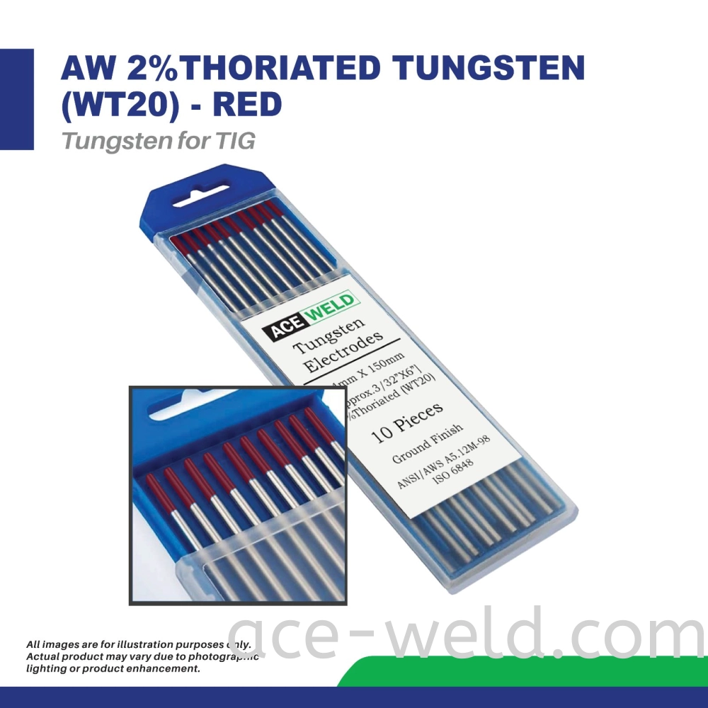 AW 2%THORIATED TUNGSTEN (WT20) - RED