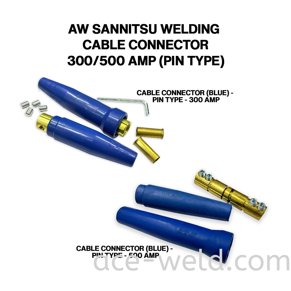 AW SANNITSU WELDING CABLE CONNECTOR 300 & 500 AMP (PIN TYPE)