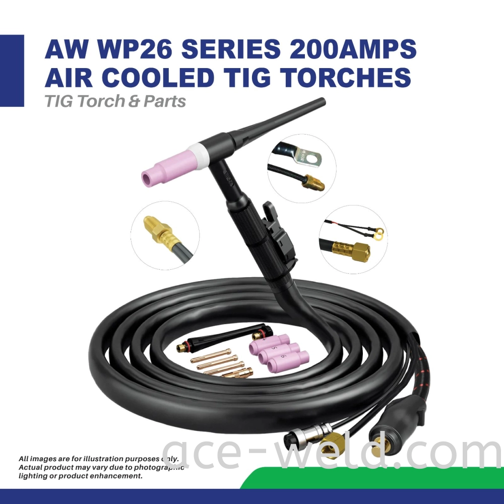 AW WP26 SERIES - 200AMPS AIR COOLED TIG TORCHES