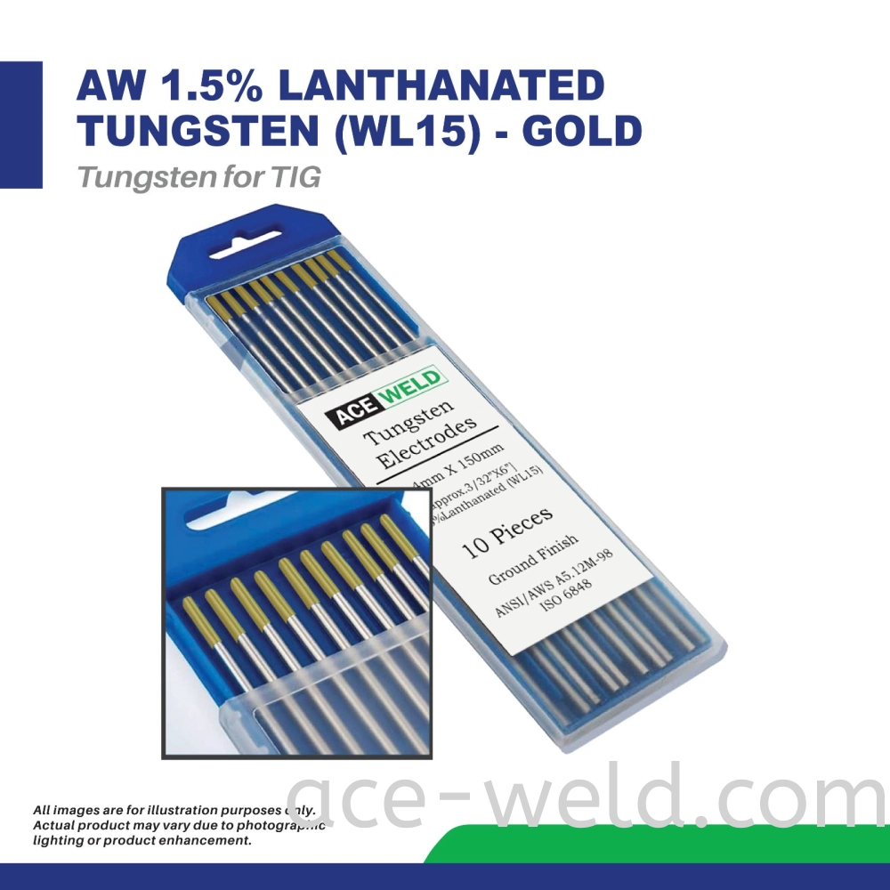 AW 1.5% LANTHANATED TUNGSTEN (WL15) - GOLD