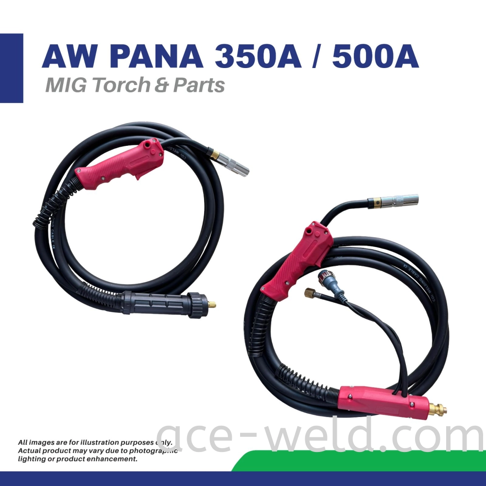 AW PANA 350A/500A - COMPLETE TORCH (EURO/JAPAN FITTING)
