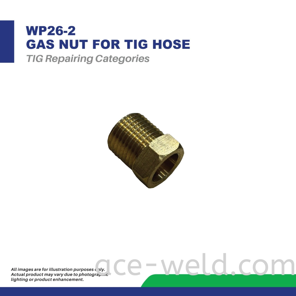 WP26-2 GAS NUT FOR TIG HOSE