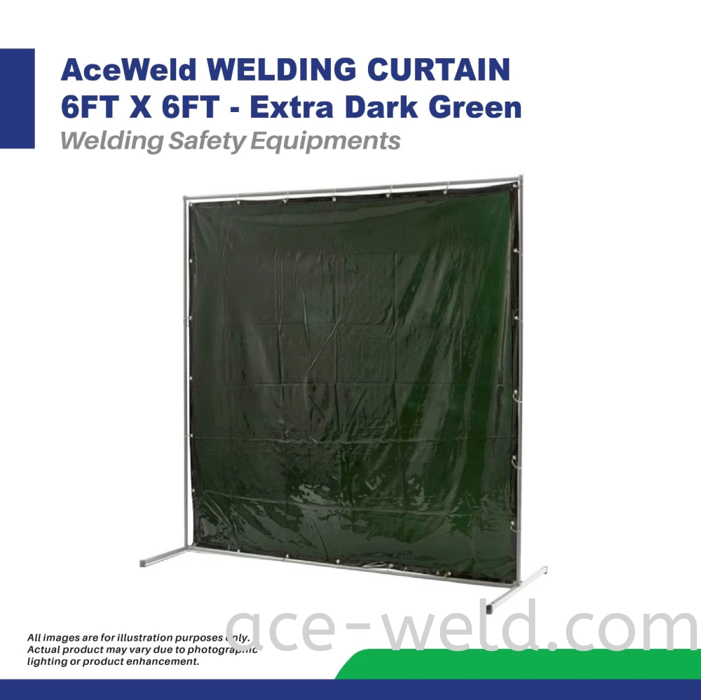 ACEWELD WELDING CURTAIN - 6FT X 6FT (Extra Dark Green)