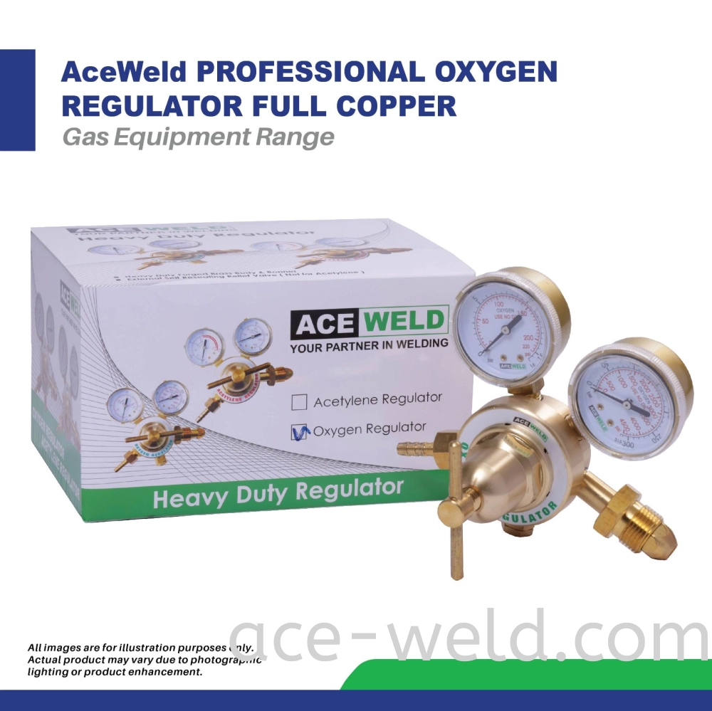 ACEWELD PROFESSIONAL OXYGEN REGULATOR FULL COPPER